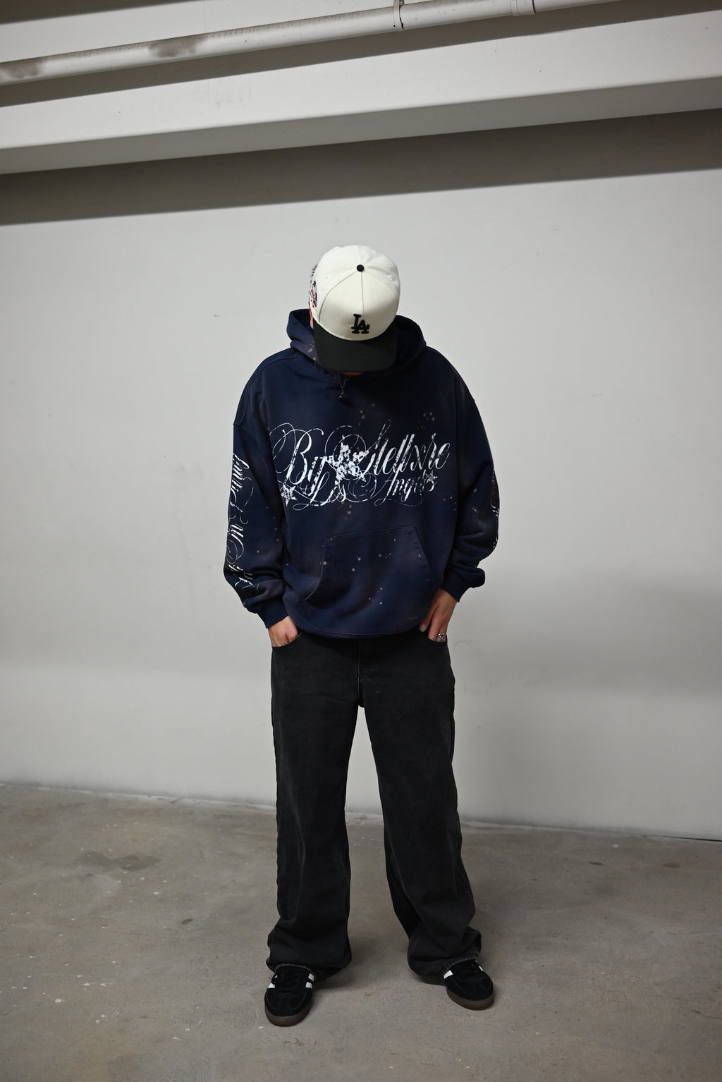 Celestial Washed Hoodie - Dark Blue