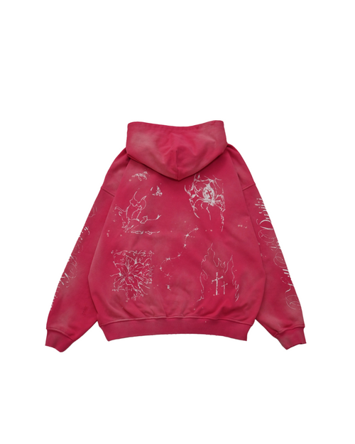 Celestial Washed Hoodie - Pink