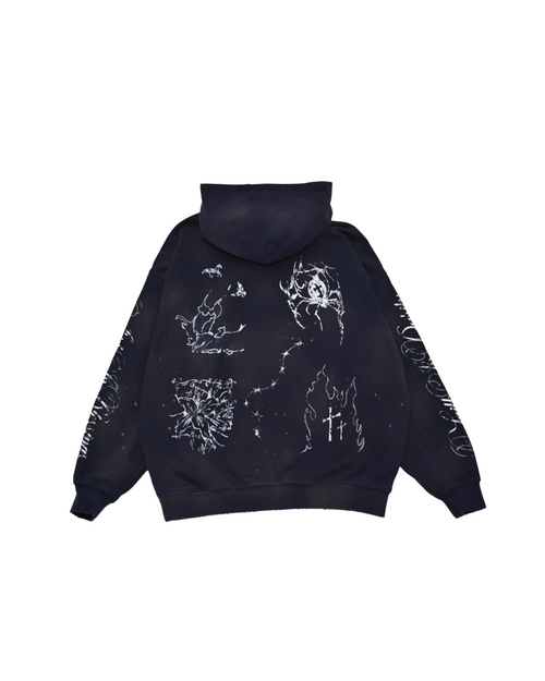 Celestial Washed Hoodie - Dark Blue